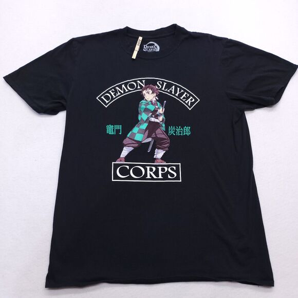 Demon Slayer Casual Graphic Short Sleeve T Shirt Mens Size Large L Black - Picture 2 of 8